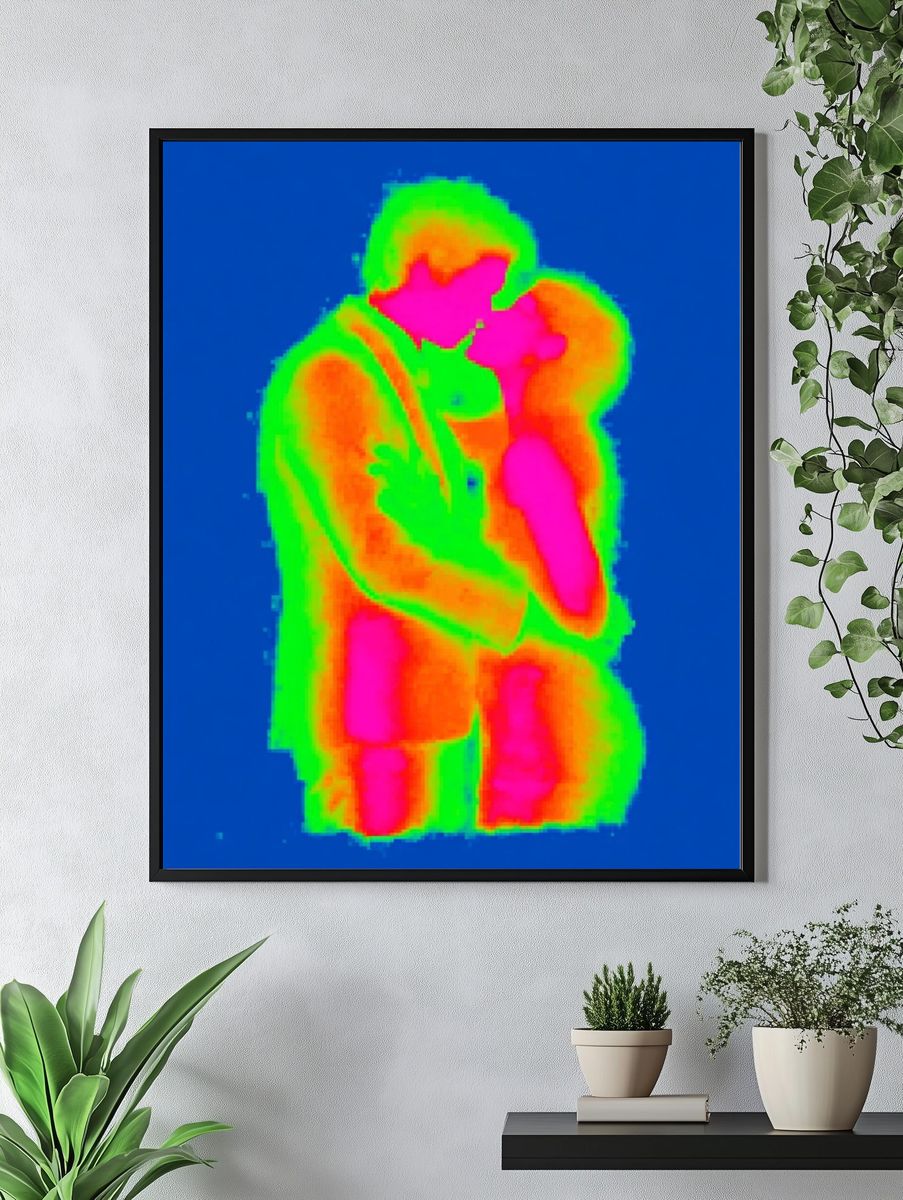 Couple Embrace — Pop Art Print. — room view 4