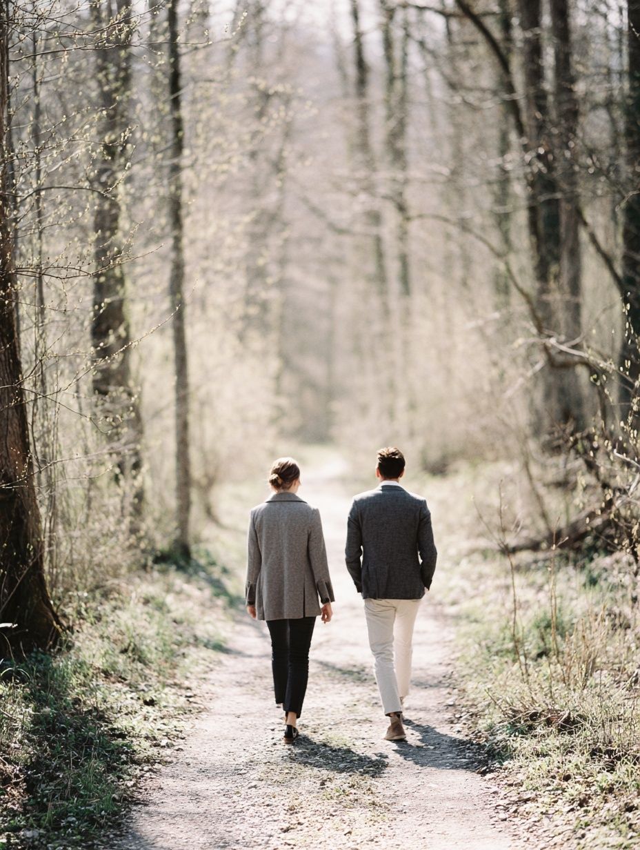 Couple Walking in Forest — Photography Print. poster detail