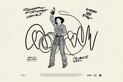 Cowgirl with Lasso — Illustration Print. poster print