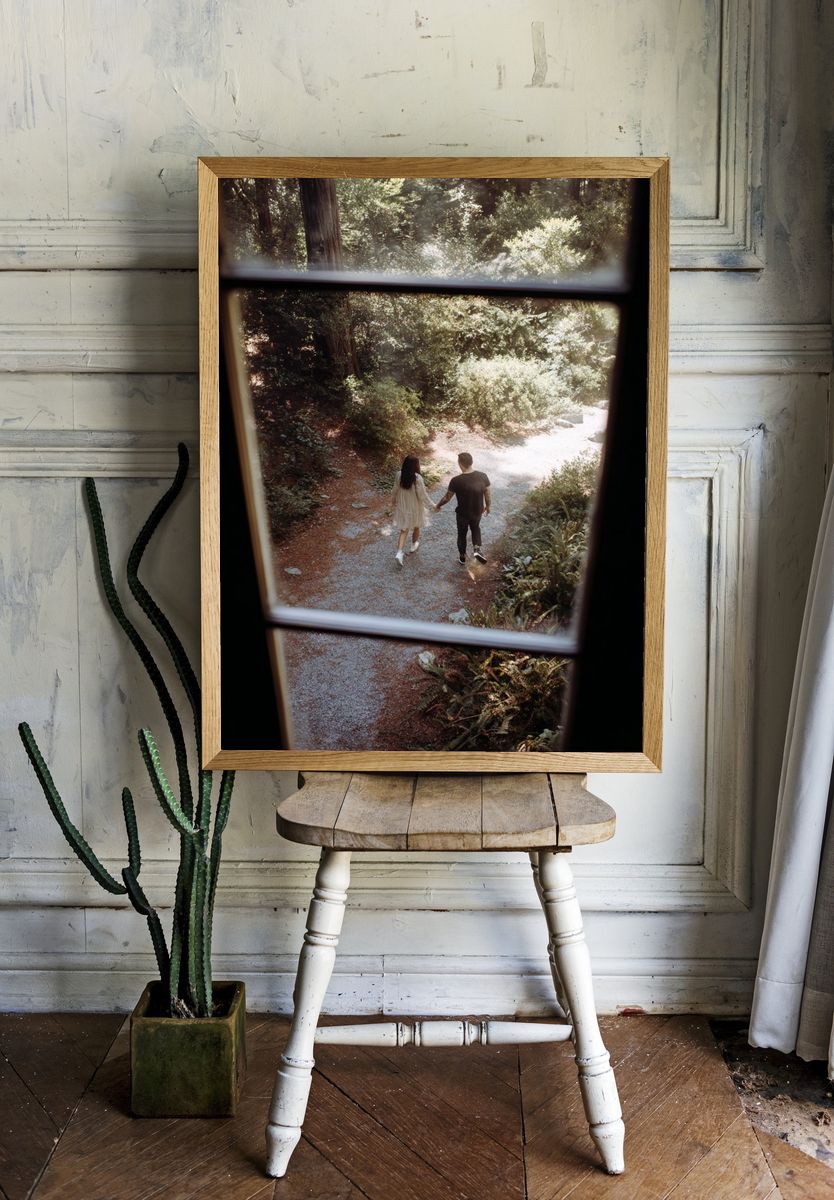 Couple Walking in Nature — Photography Print. — room view 1