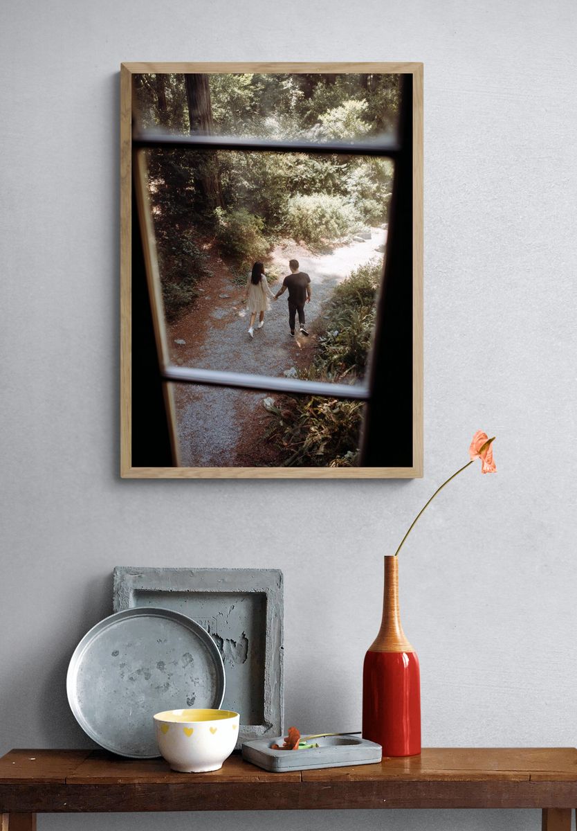 Couple Walking in Nature — Photography Print. — room view 3