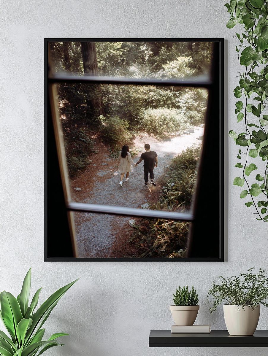 Couple Walking in Nature — Photography Print. — room view 4
