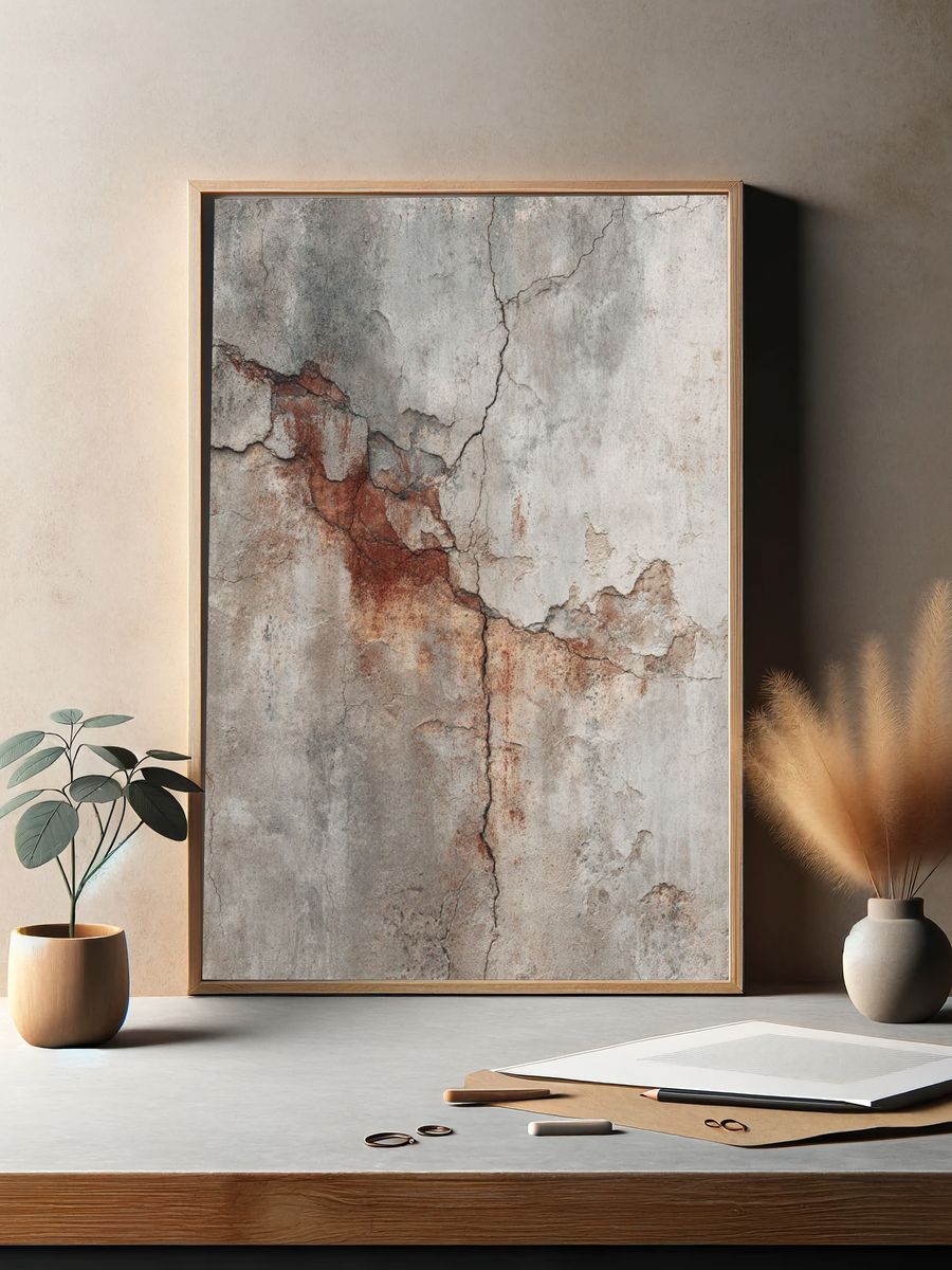 Rustic Concrete Wall — Photography Print. — room view 2