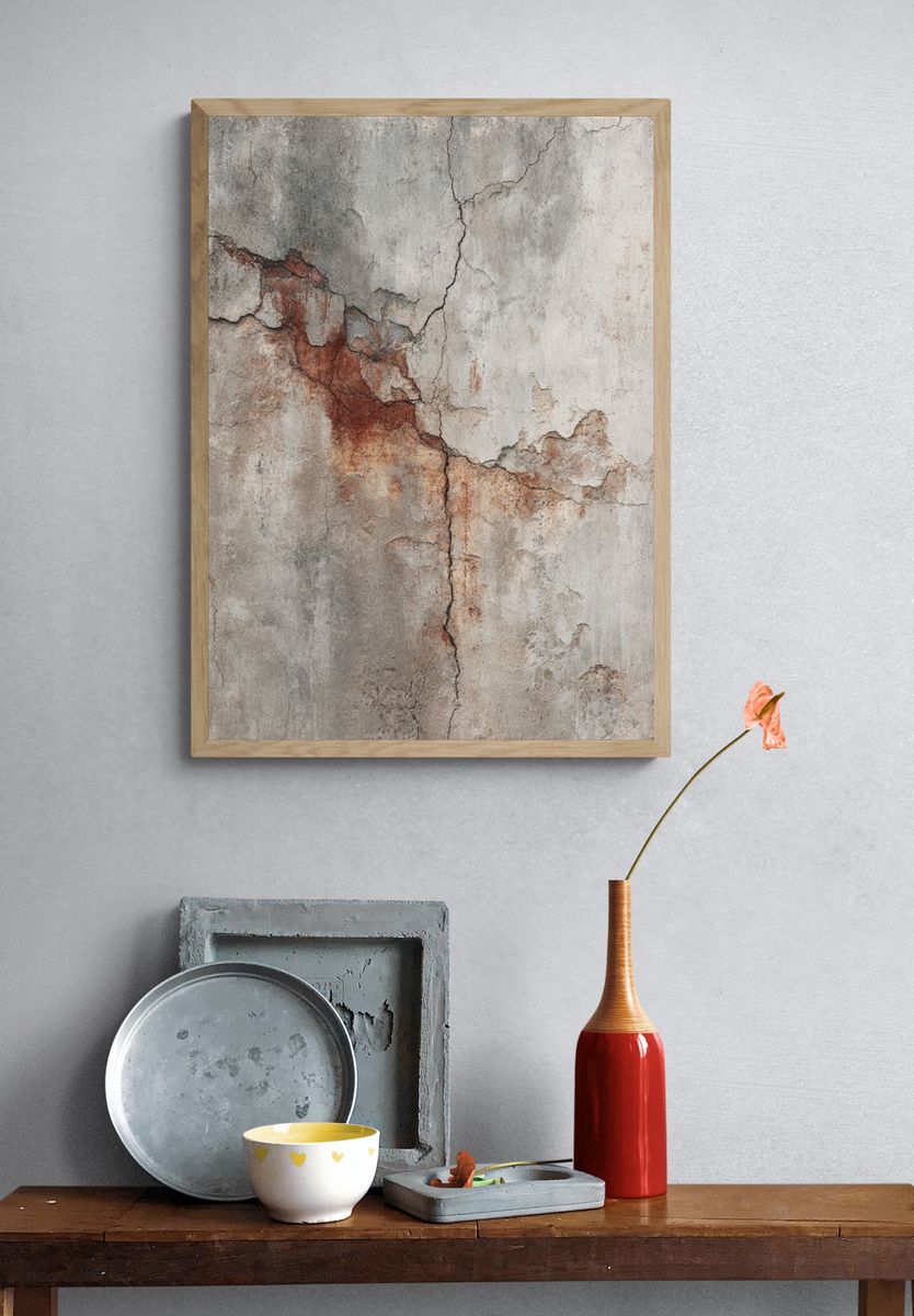 Rustic Concrete Wall — Photography Print. — room view 3