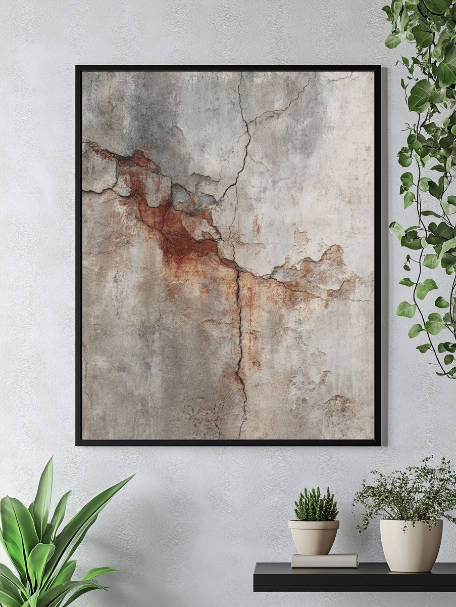 Rustic Concrete Wall — Photography Print. — room view 4