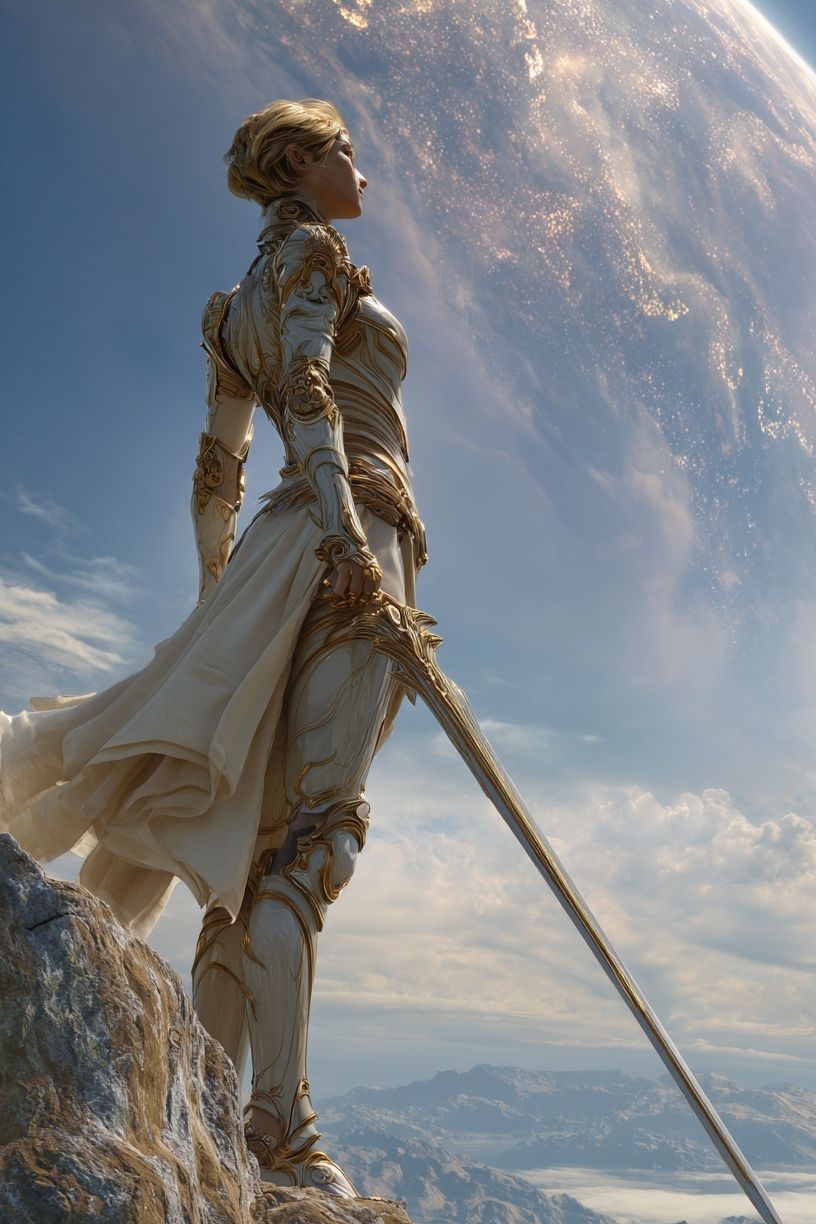 Celestial Warrior — Fantasy Print. poster — fine-art art