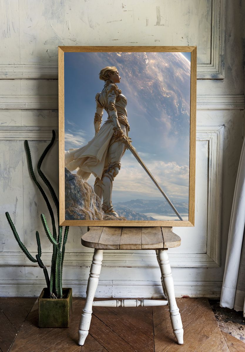 Celestial Warrior — Fantasy Print. — room view 1