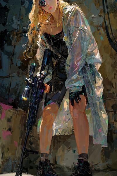Cyberpunk Warrior — Digital Art Print. poster print