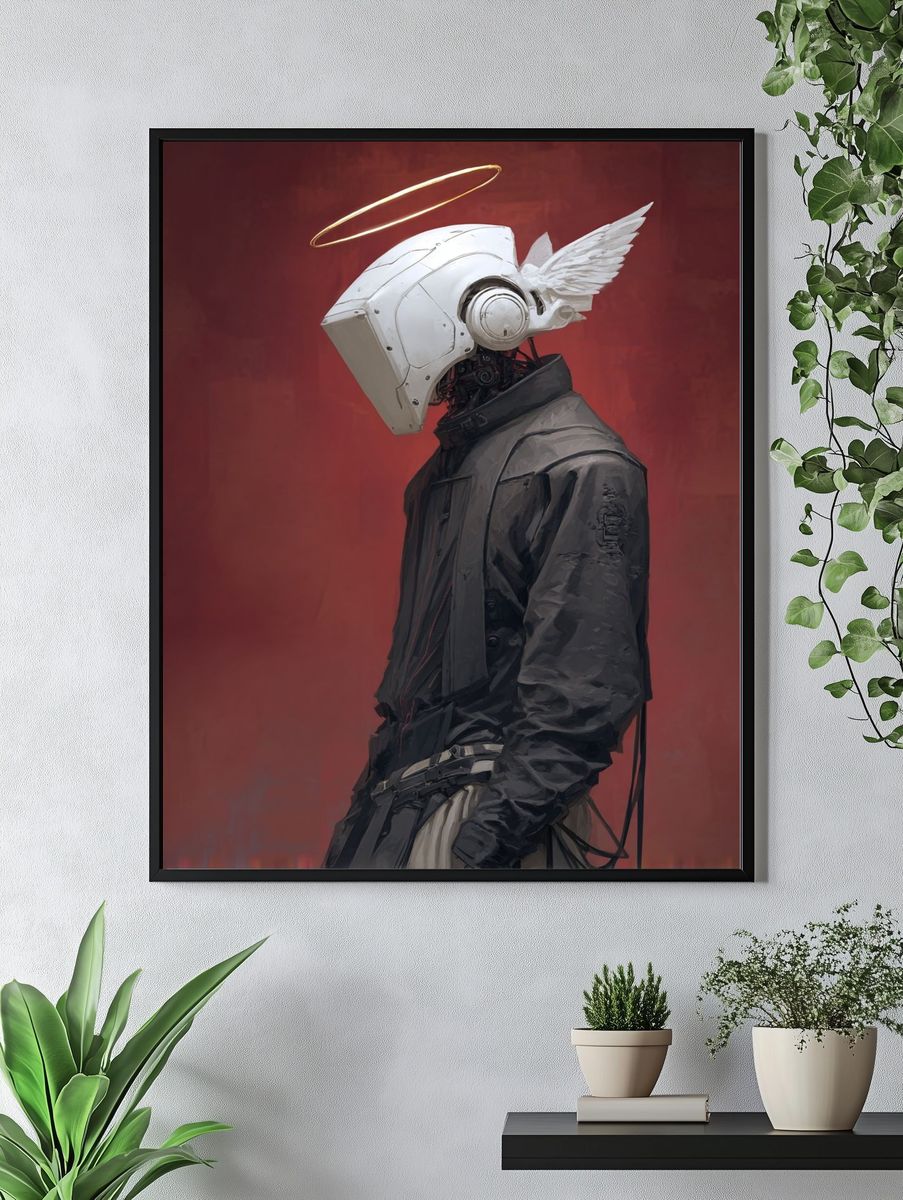 Cyber Angel Portrait Print. — room view 4