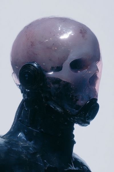 Cyberpunk Robot Portrait Print. poster print