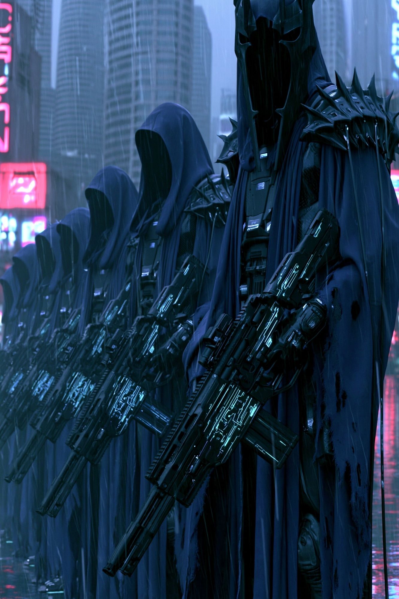 Cyberpunk Hooded Guards Poster. poster — movies art