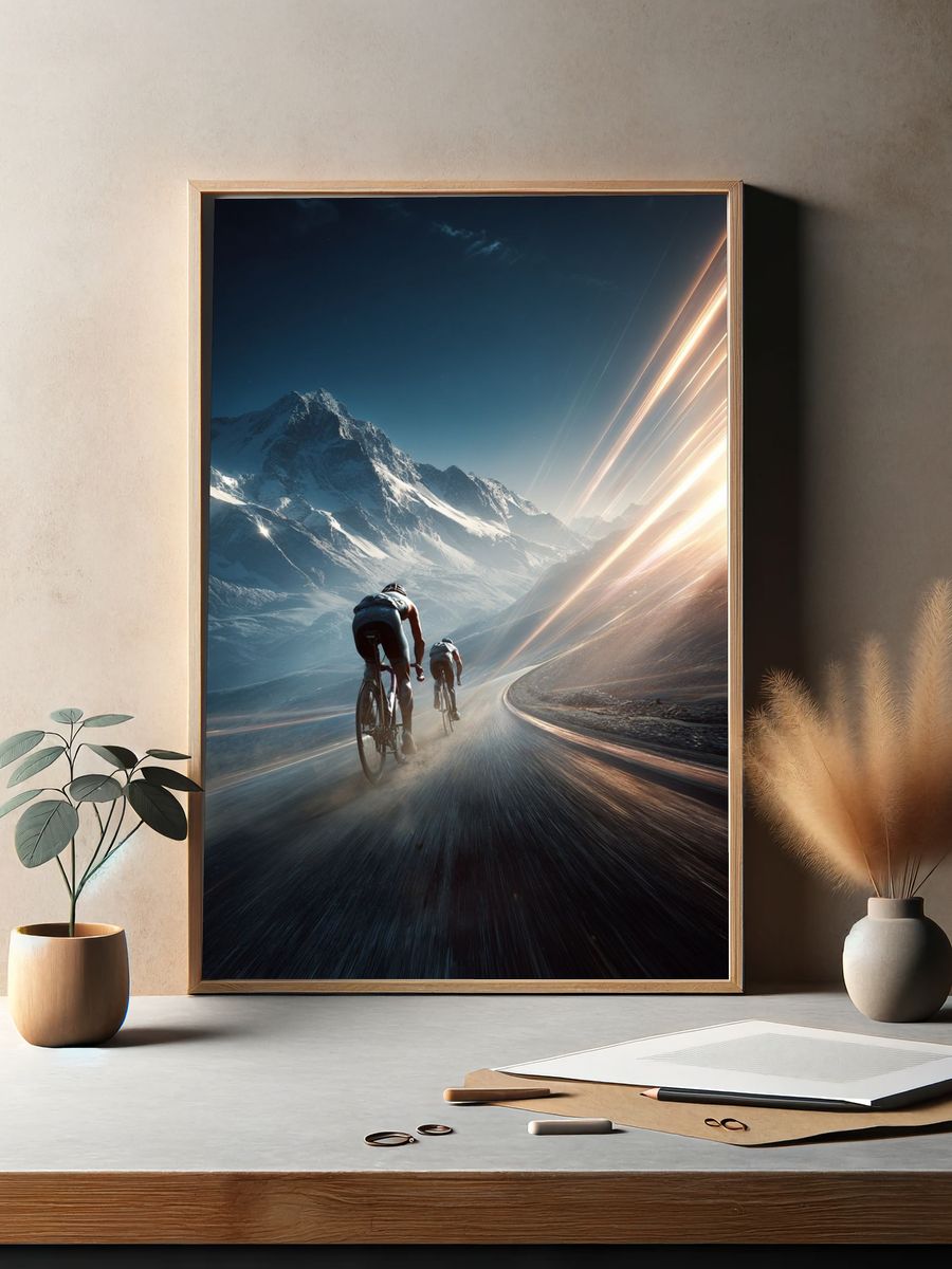 Cyclists in Motion — Sports Photography Poster. — room view 2