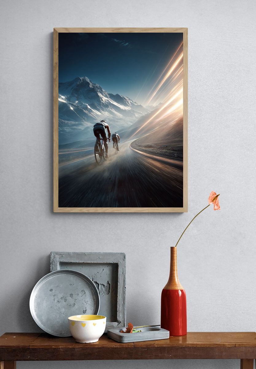 Cyclists in Motion — Sports Photography Poster. — room view 3