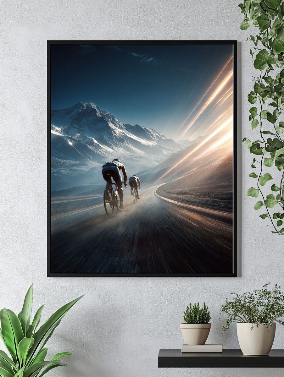 Cyclists in Motion — Sports Photography Poster. — room view 4