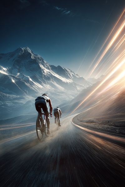 Cyclists in Motion — Sports Photography Poster. poster