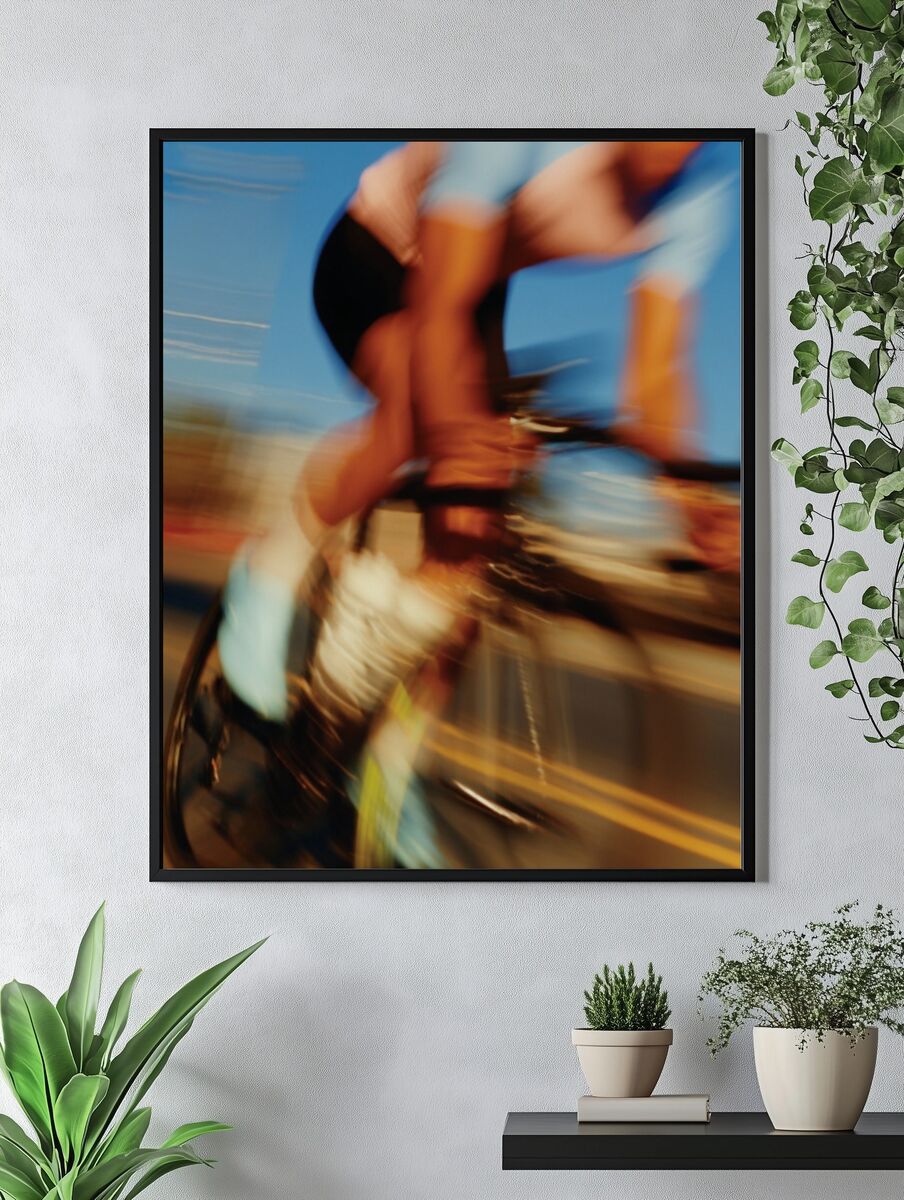 Cyclist in Motion — Photography Print. — room view 4