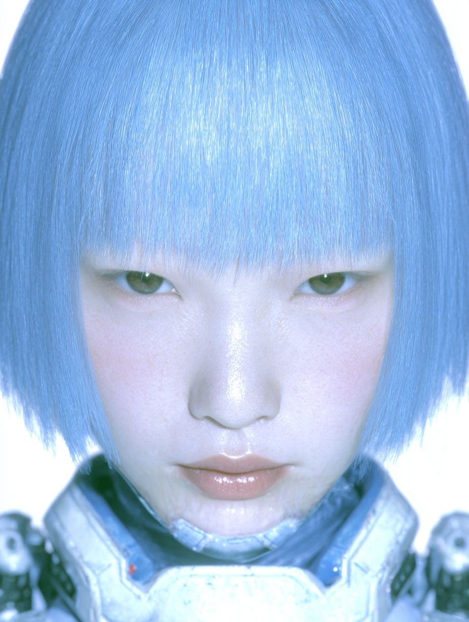 Futuristic Cybernetic Portrait Poster. poster — illustration art