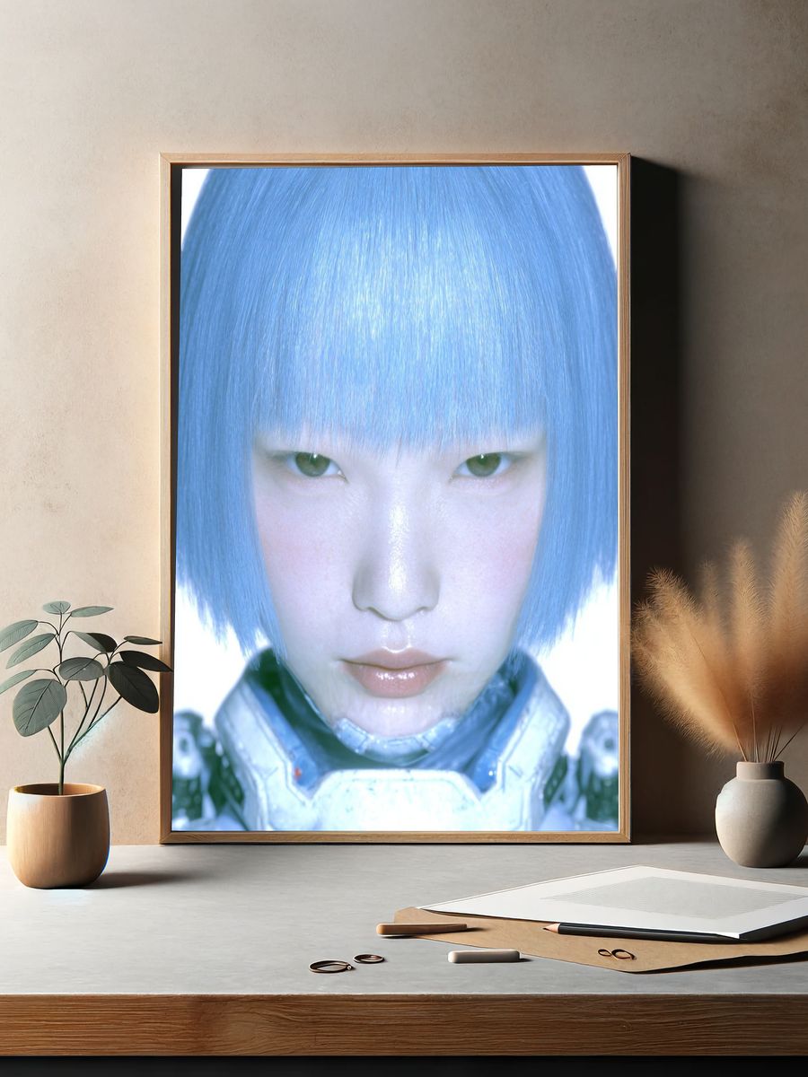 Futuristic Cybernetic Portrait Poster. — room view 2