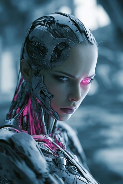 Futuristic Cybernetic Woman — Sci-Fi Print. poster