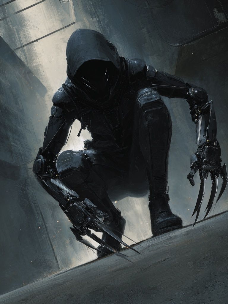 Cybernetic Assassin — Digital Art Print. poster — illustration art