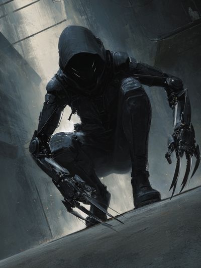Cybernetic Assassin — Digital Art Print. poster print