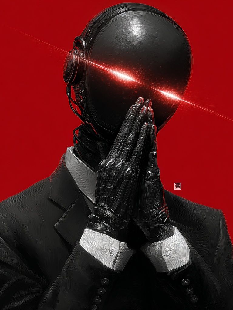 Cybernetic Figure — Digital Art Print. poster detail