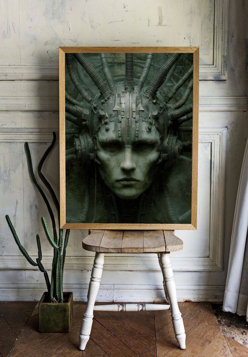 Cybernetic Face — Sci-Fi Print. — room view 1