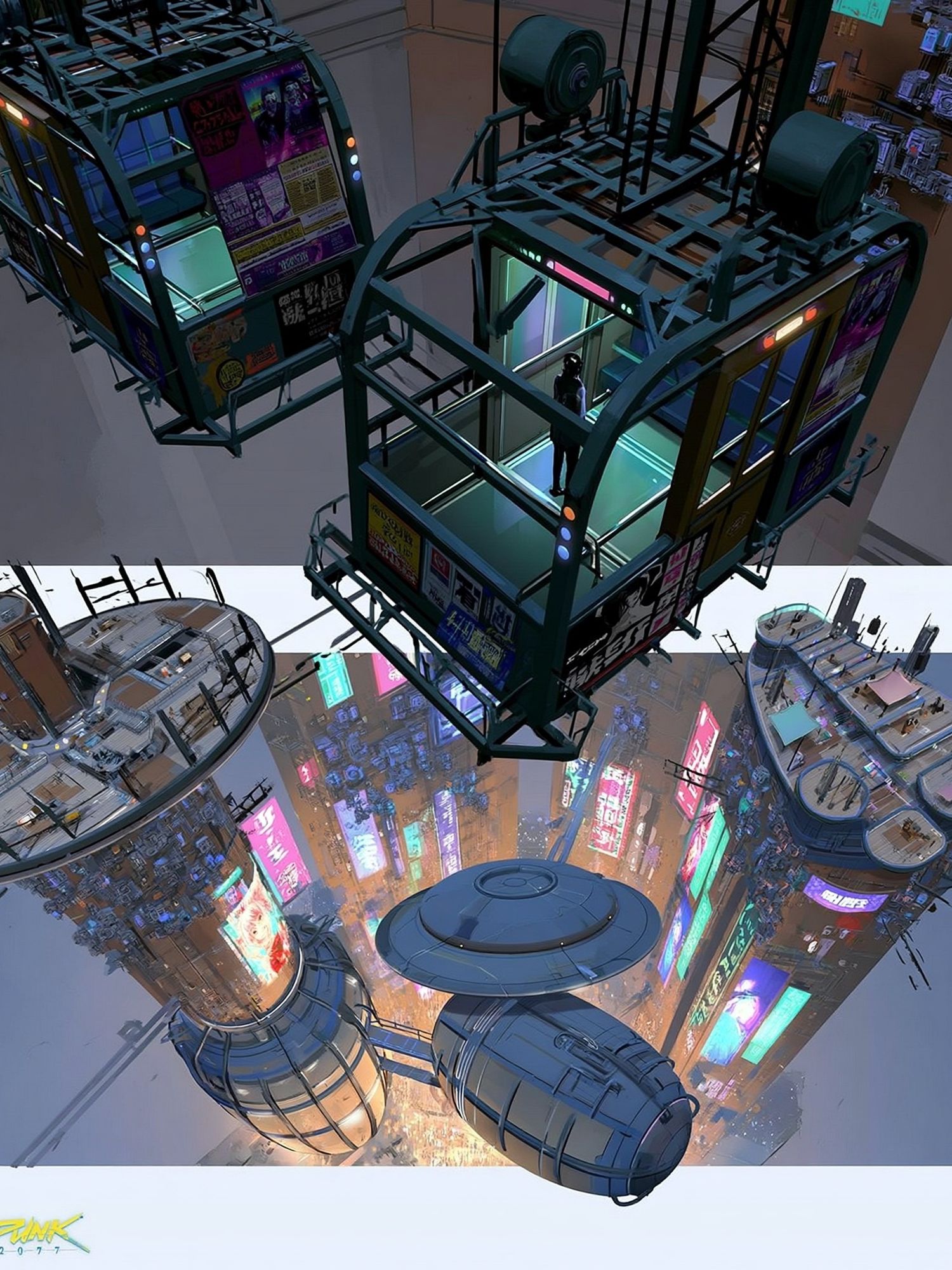 Cyberpunk 2077 Cityscape Print. poster detail