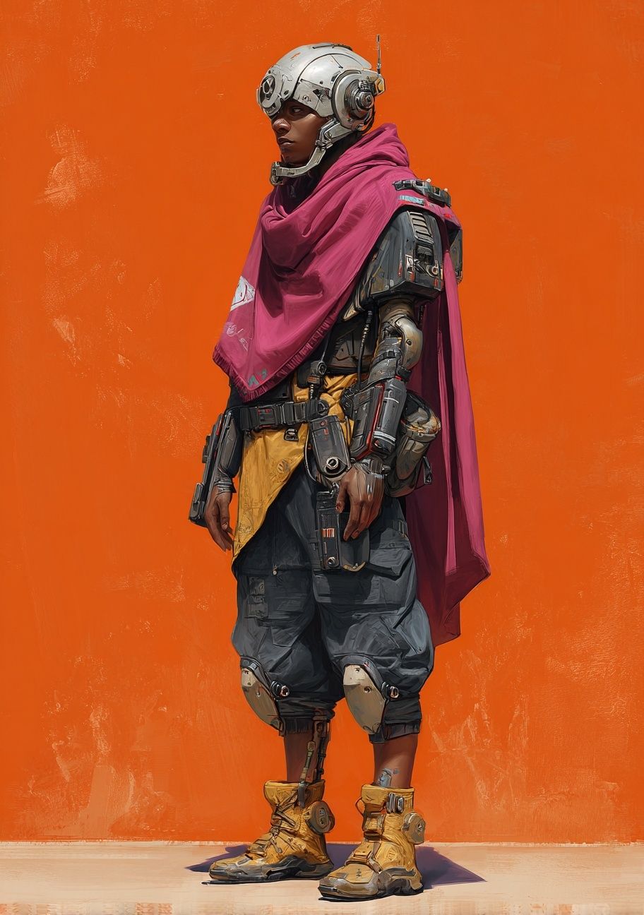 Futuristic Cyberpunk Character Poster. poster detail
