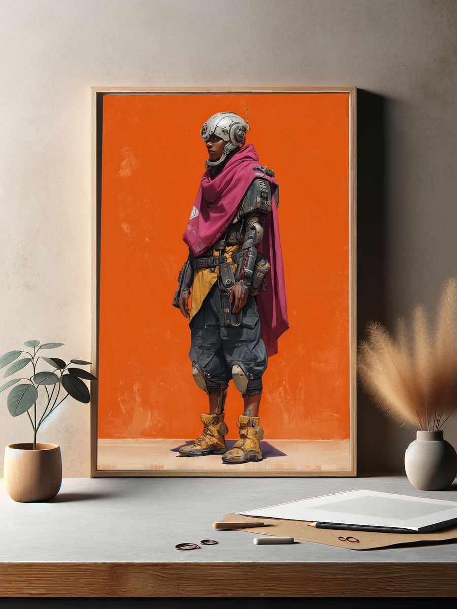 Futuristic Cyberpunk Character Poster. — room view 2