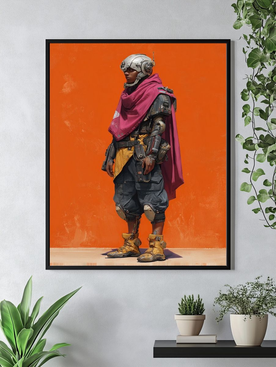 Futuristic Cyberpunk Character Poster. — room view 4