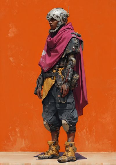 Futuristic Cyberpunk Character Poster. poster