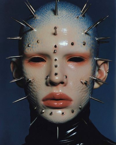 Cyberpunk Pierced Portrait Print. poster