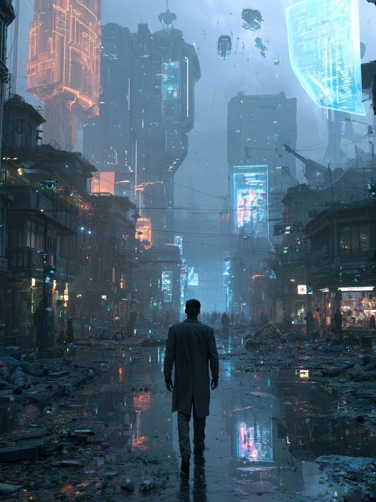 Cyberpunk City Street Poster. poster — movies art