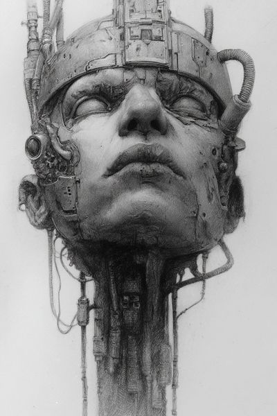 Cybernetic Head — Fine Art Print. poster print