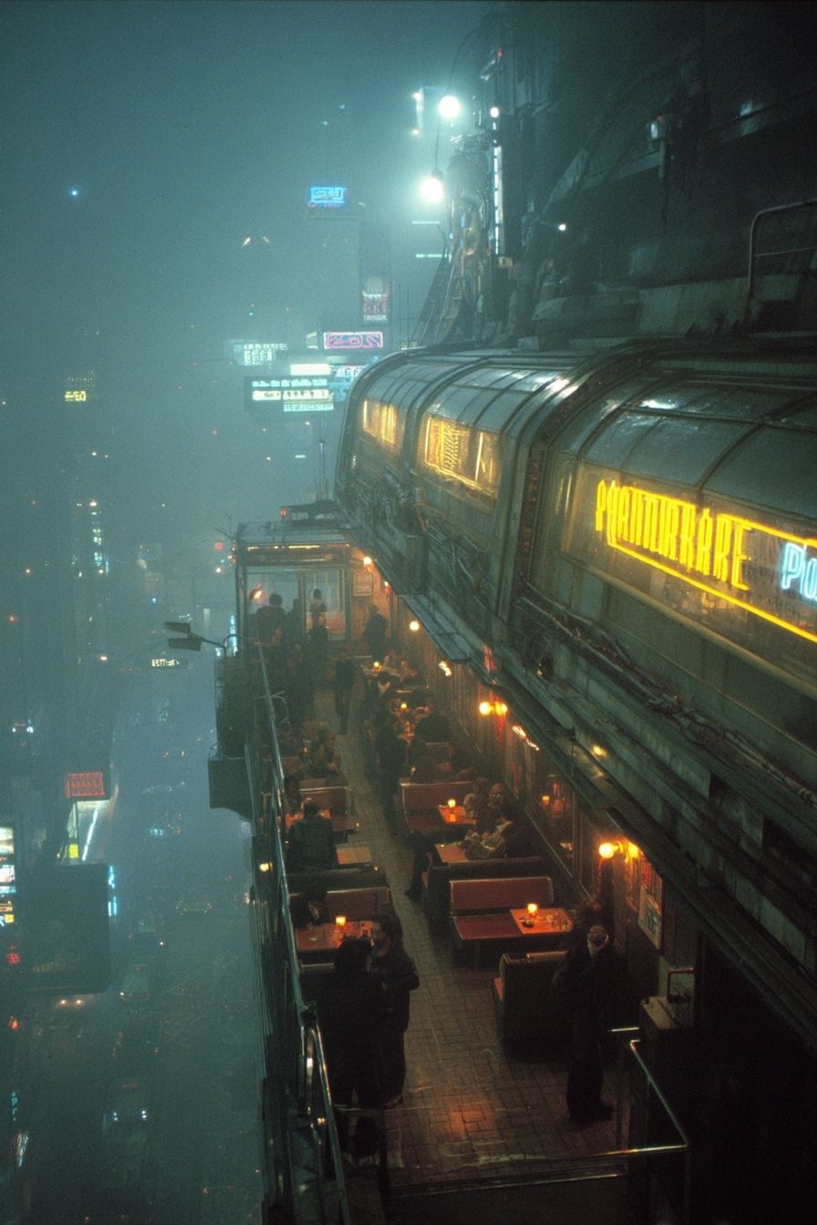 Cyberpunk City Terrace Poster. poster — photography art
