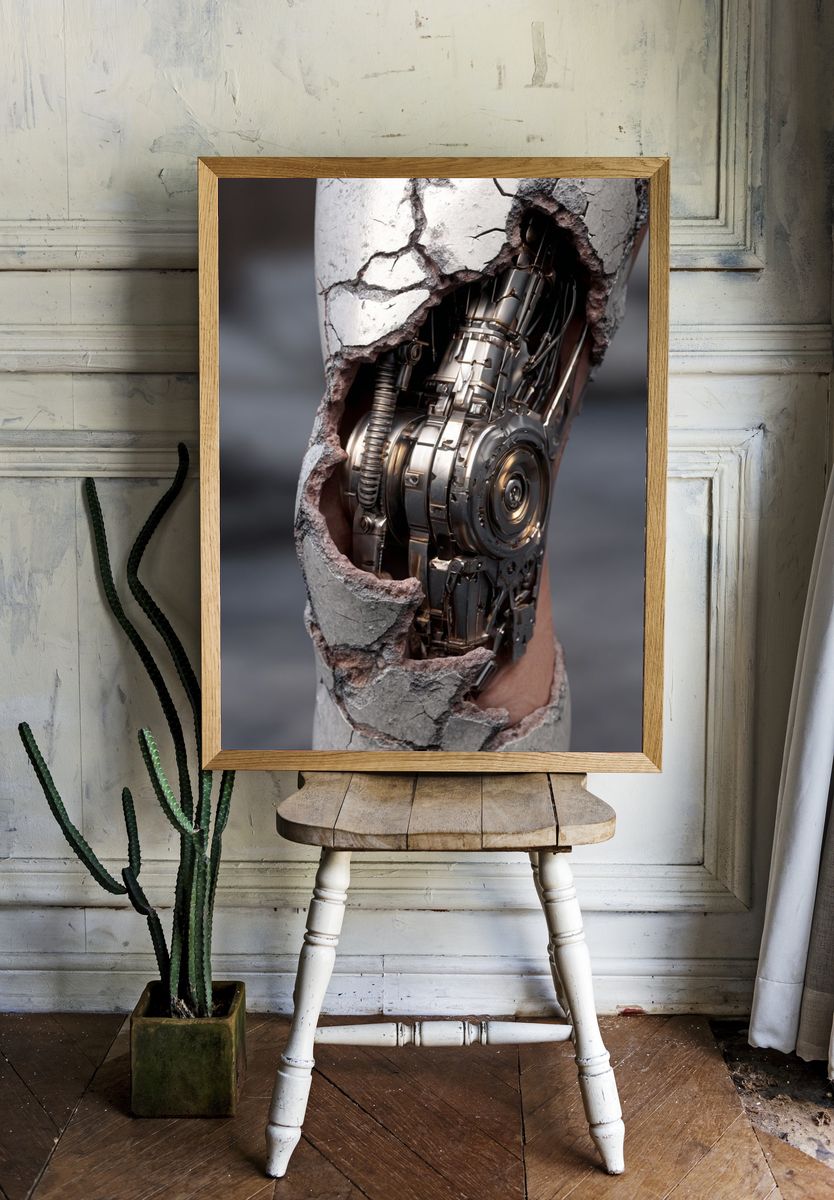Cyborg Arm Surrealism Poster. — room view 1