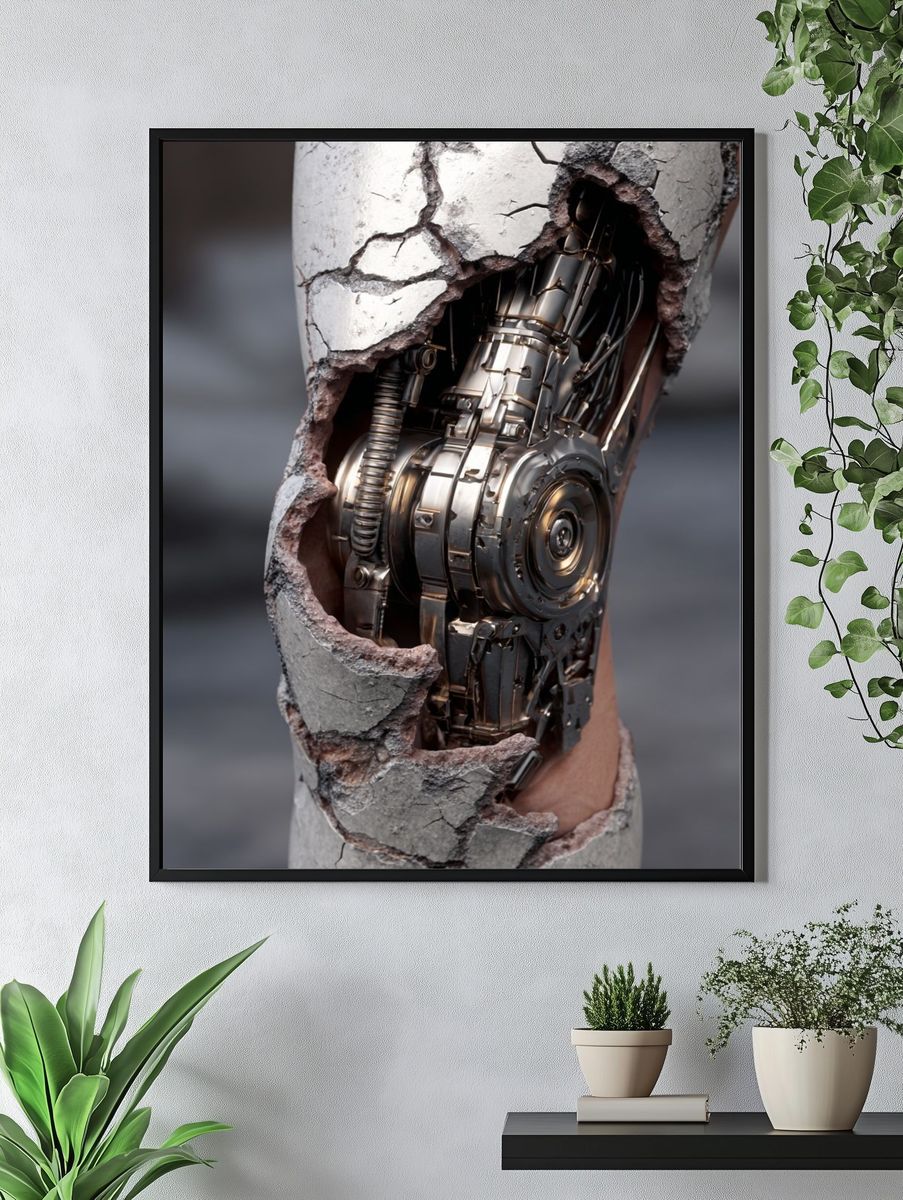 Cyborg Arm Surrealism Poster. — room view 4