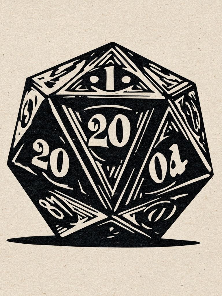 D20 Dice Illustration Poster. poster detail