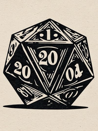 D20 Dice Illustration Poster. poster print