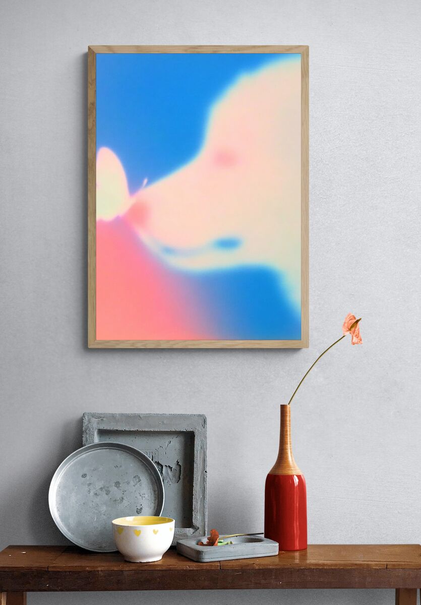 Dog and Butterfly — Abstract Print. — room view 3
