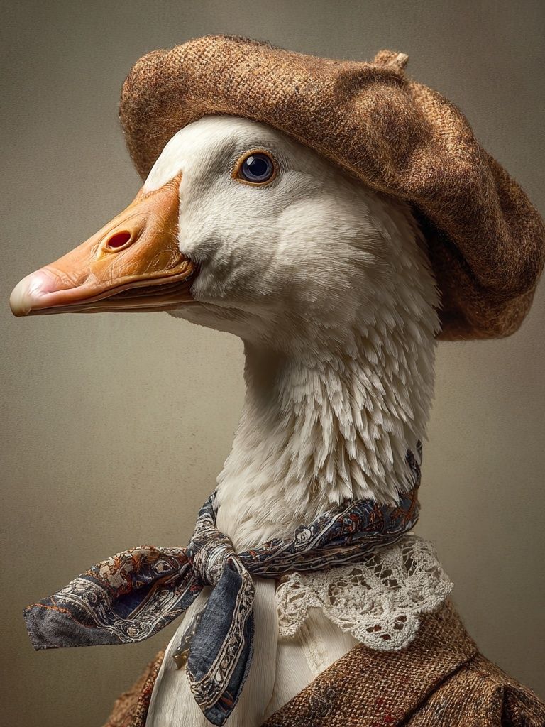 Dapper Duck — Funny Print. poster — animals art