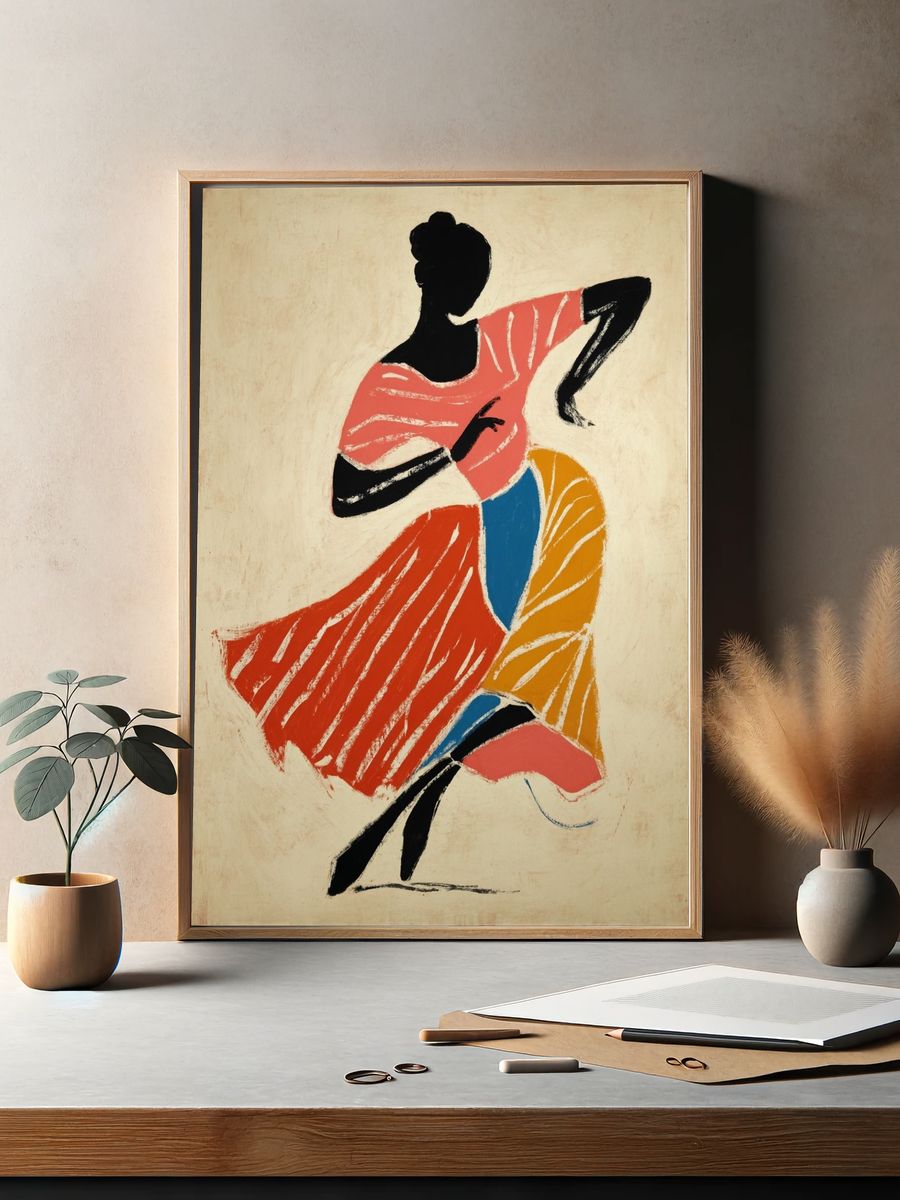 Dancer Silhouette — Abstract Print. — room view 2