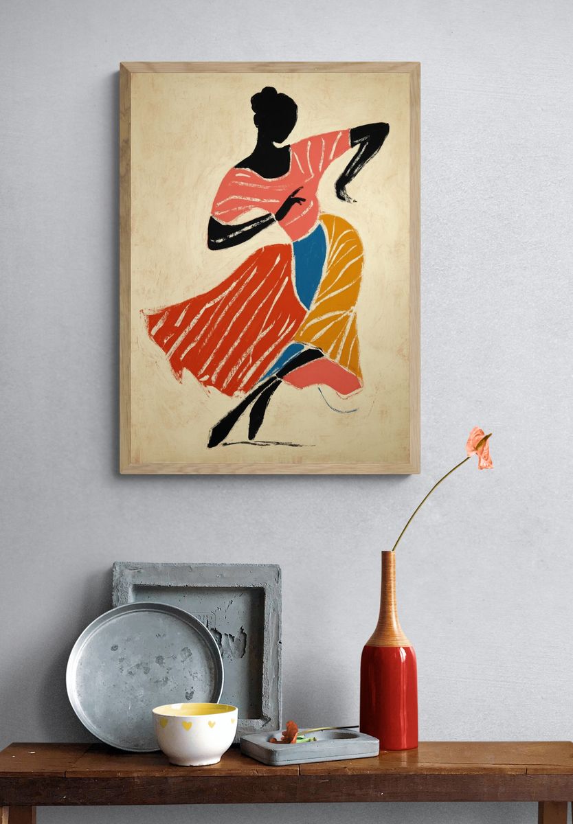Dancer Silhouette — Abstract Print. — room view 3