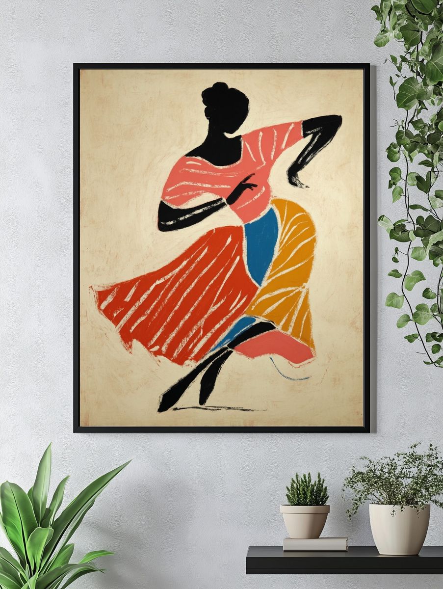 Dancer Silhouette — Abstract Print. — room view 4