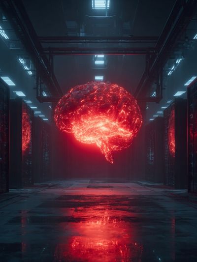 Neon Brain — Digital Art Print. poster print