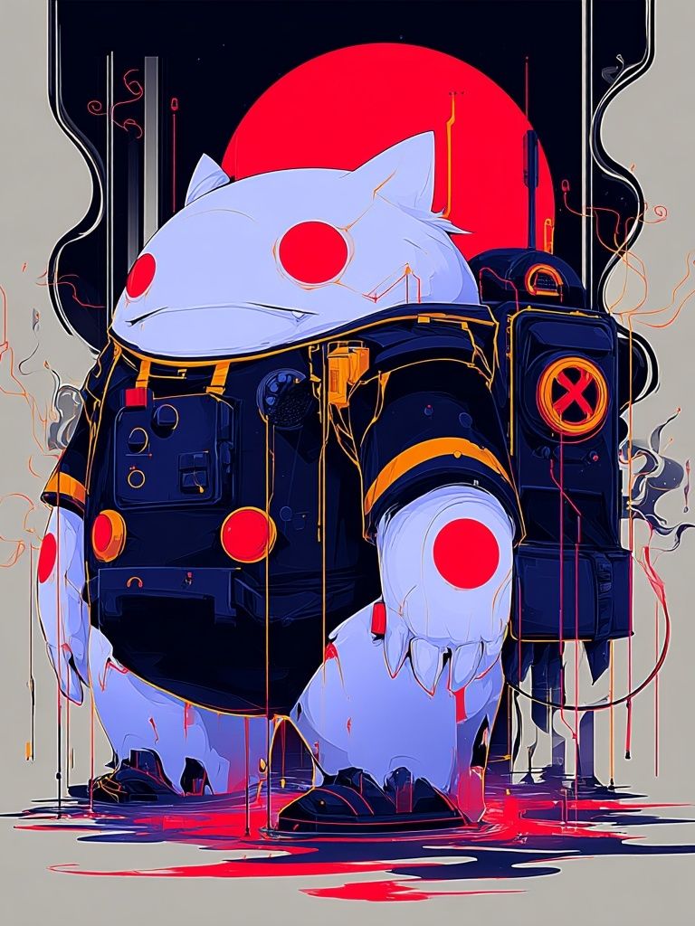 Futuristic Cat Astronaut — Digital Art Print. poster detail