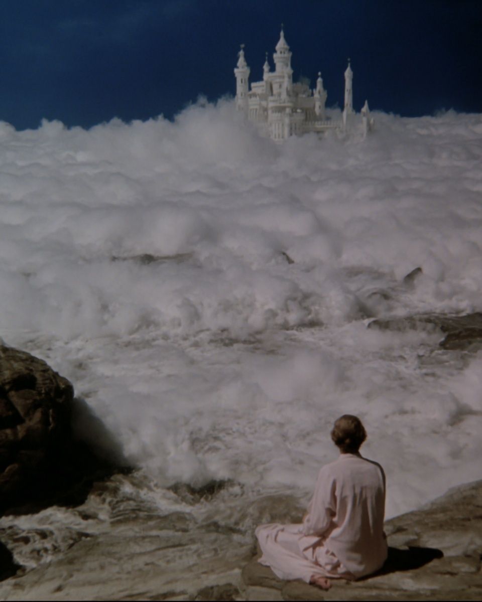 Dreamy Castle in the Clouds — Surrealism Print. poster detail