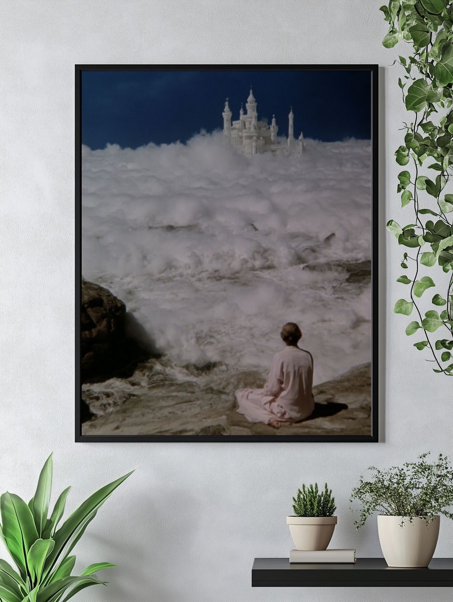 Dreamy Castle in the Clouds — Surrealism Print. — room view 4