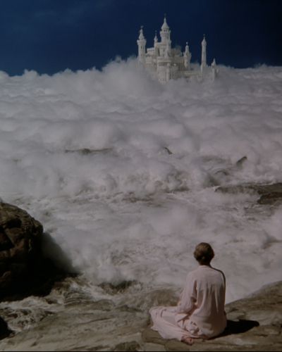 Dreamy Castle in the Clouds — Surrealism Print. poster